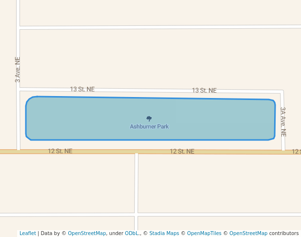 walking in Ashburner Park map in Medicine Hat
