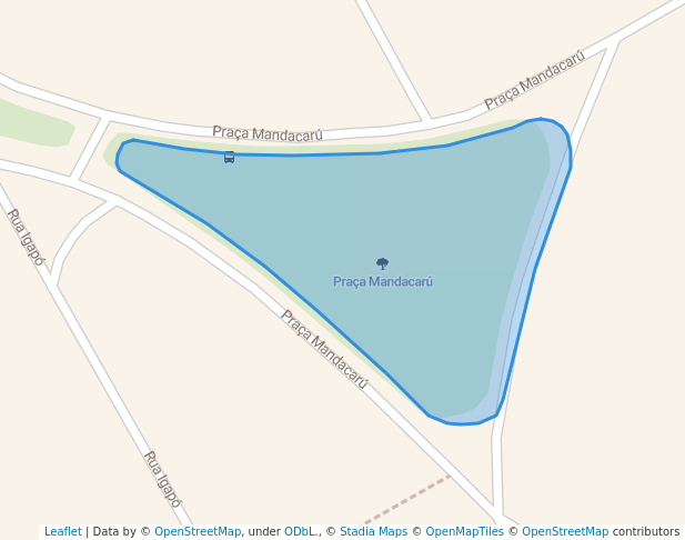 walking in Praça Mandacarú map in Santo André