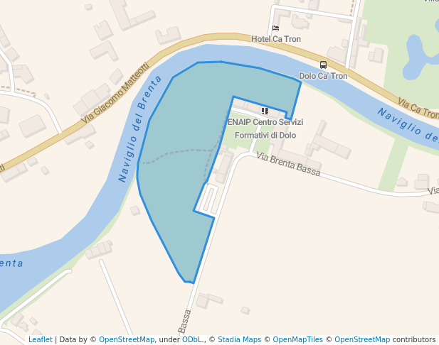 walking in Parco Villa Angeli map in Dolo