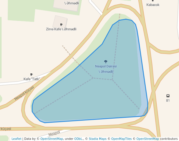 walking in Neapol Dairəsi map in Baku