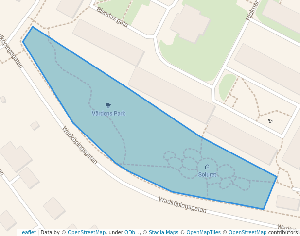 walking in Värdens Park map in Gothenburg