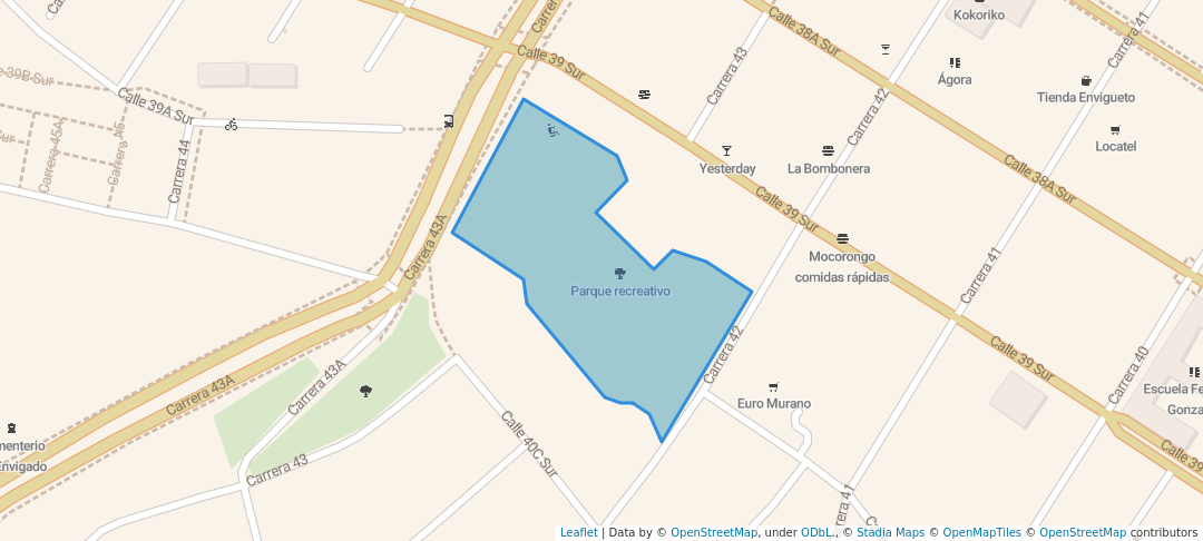 walking in Parque recreativo map in Envigado