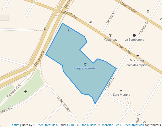 walking in Parque recreativo map in Envigado