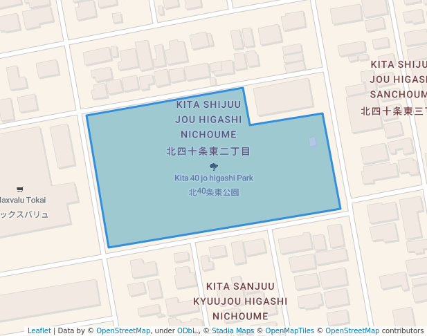 walking in Kita 40 jo higashi Park map in Sapporo