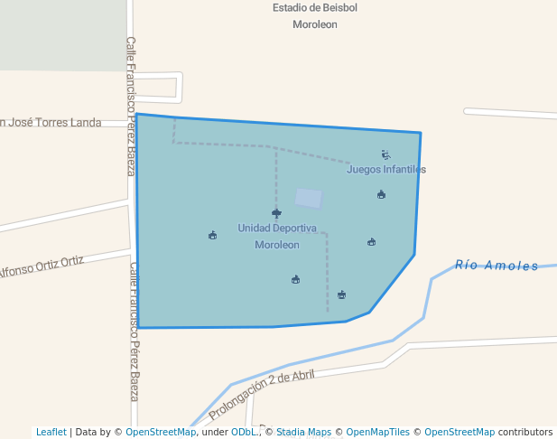 walking in Unidad Deportiva Moroleon map in Moroleón