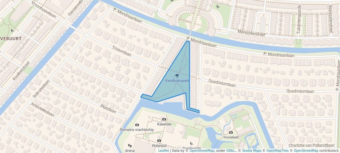 walking in Kandinskypark map in Alphen aan den Rijn