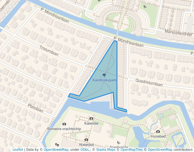 walking in Kandinskypark map in Alphen aan den Rijn