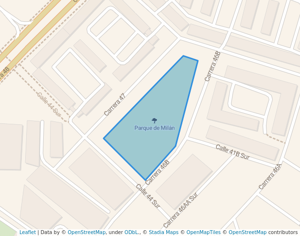 walking in Parque de Milán map in Envigado