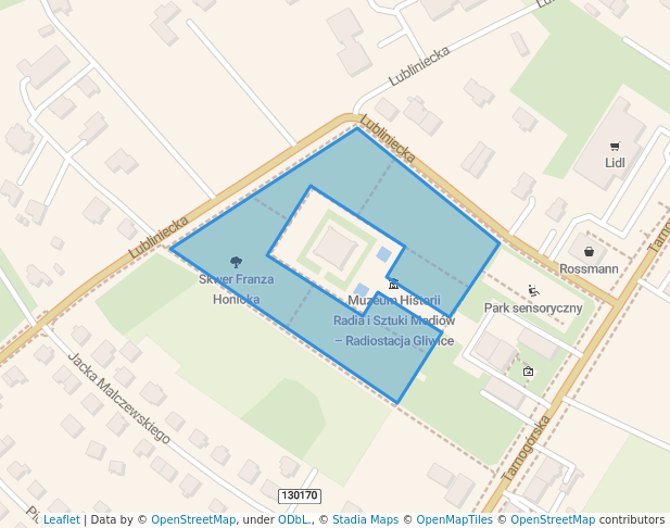 walking in Skwer Franza Honioka map in Gliwice