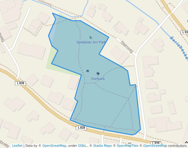 walking in Dorfpark map in Detmold
