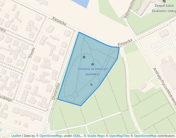 walking in Borek Józefa Lissnera map in Łódź