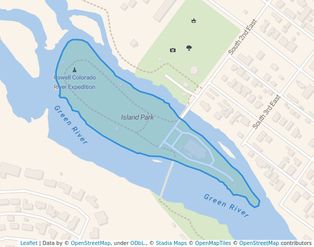walking in Island Park map in Green River