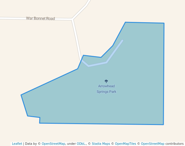 walking in Arrowhead Springs Park map in Rock Springs