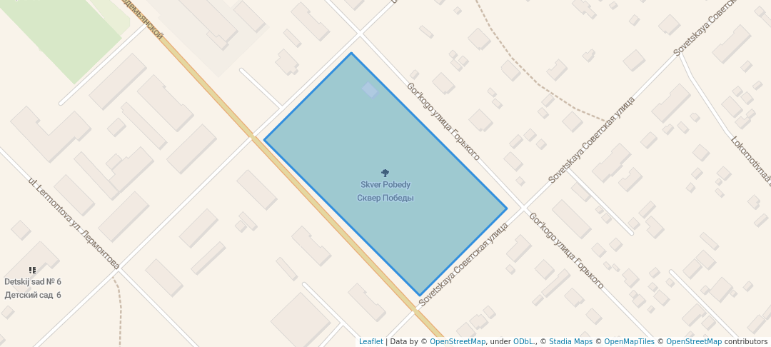 walking in Сквер Победы map in Sosnogorsk