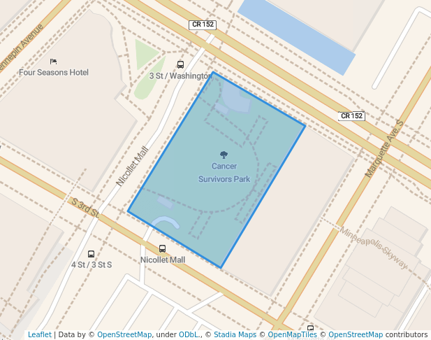 walking in Cancer Survivors Park map in Minneapolis