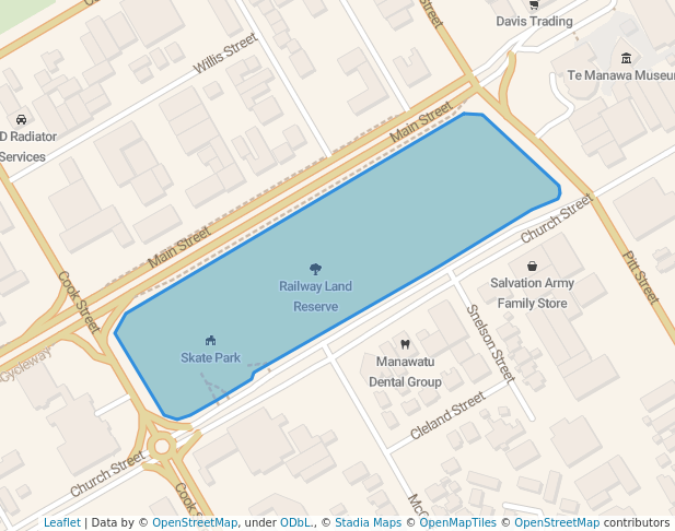walking in Railway Land Reserve map in Palmerston North