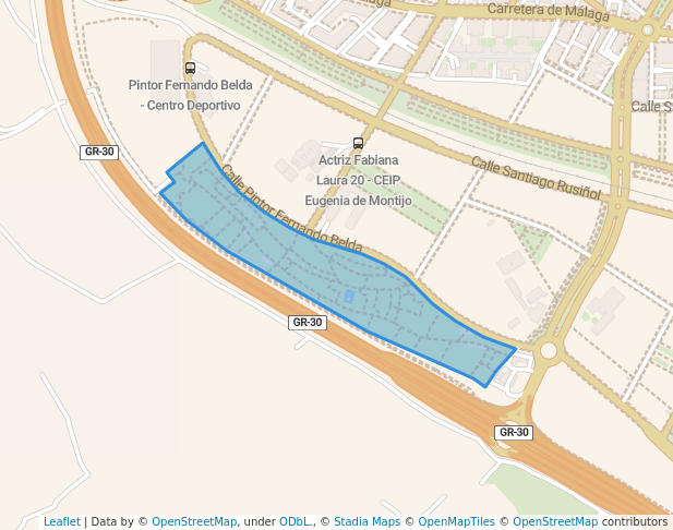 walking in Parque de las Alquerías map in Granada