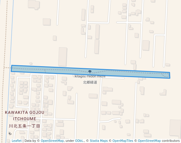 walking in 北郷緑道 map in Sapporo