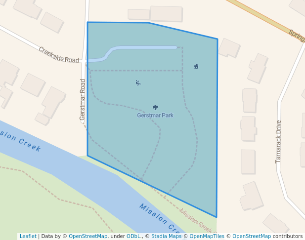 walking in Gerstmar Park map in Kelowna