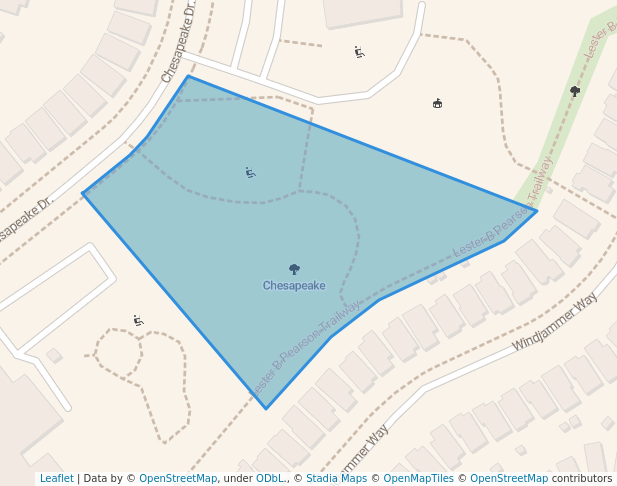 walking in Chesapeake map in Waterloo