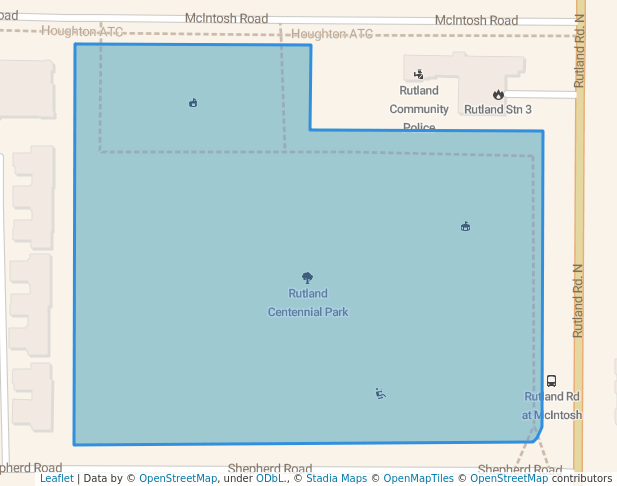 walking in Rutland Centennial Park map in Kelowna