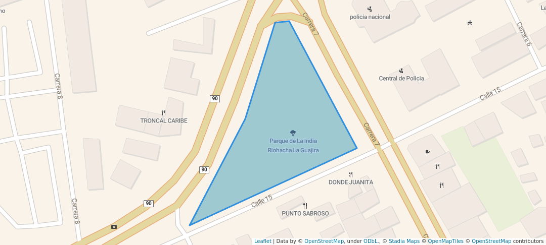 walking in Parque de La India Riohacha La Guajira map in Riohacha