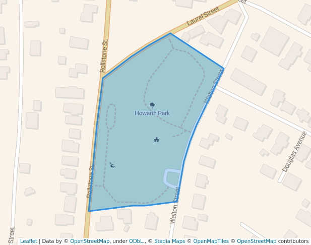 walking in Howarth Park map in Fitchburg