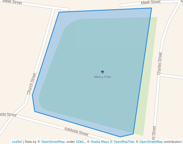walking in Mercy Park map in Bourke