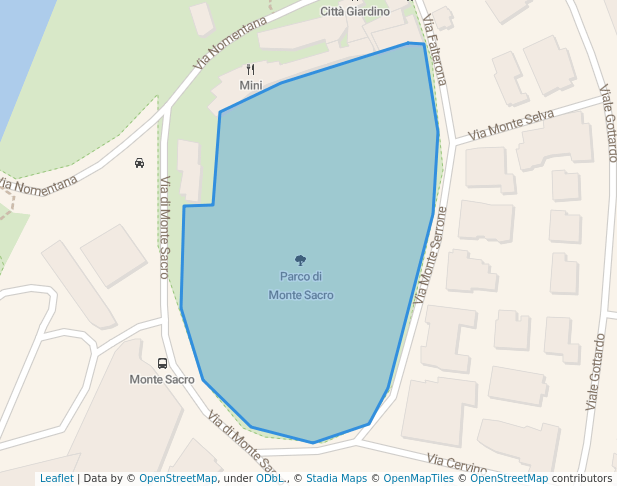 Parco di Monte Sacro in Roma | Map and Routes