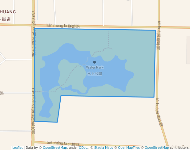 walking in Water Park map in Shi Jia Zhuang Shi