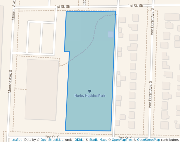 walking in Harley Hopkins Park map in Hopkins