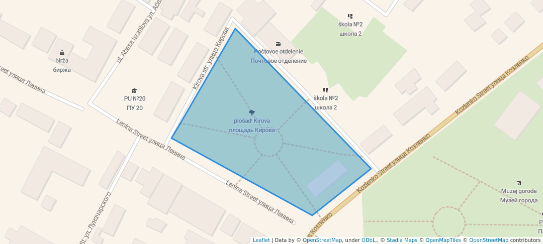 walking in площадь Кирова map in Dagestanskie Ogni