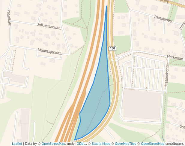 walking in Ekan suojaviheralue map in Tampere