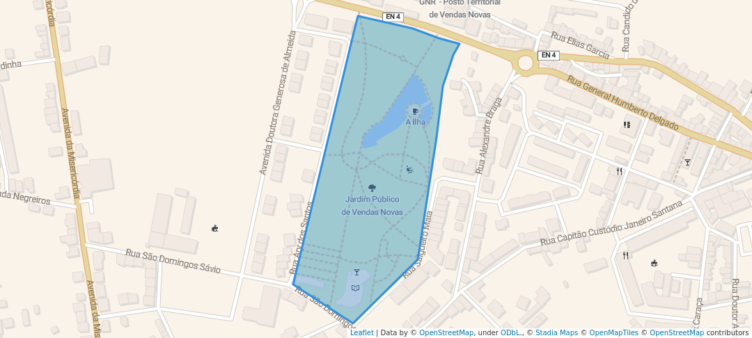 walking in Jardim Público de Vendas Novas map in Vendas Novas