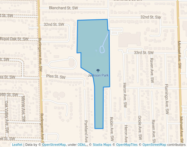 walking in Jackson Park map in Wyoming