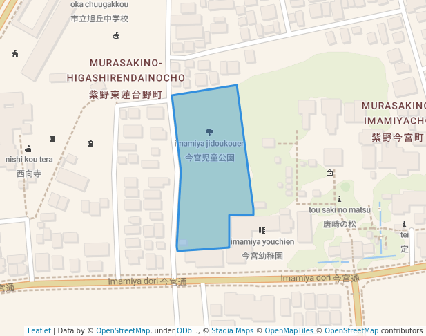 walking in 今宮児童公園 map in Kyoto
