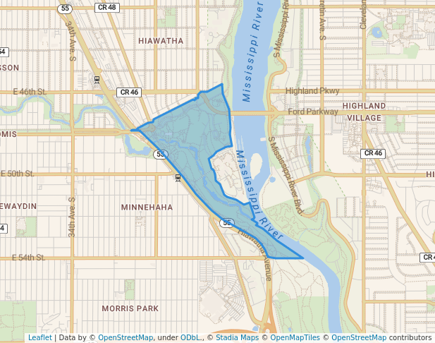 Minnehaha Regional Park In Minneapolis Map And Routes Thumb 2403 