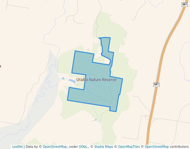 walking in Uralba Nature Reserve map in Rous
