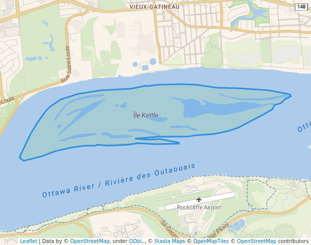walking in Île Kettle map in Gatineau