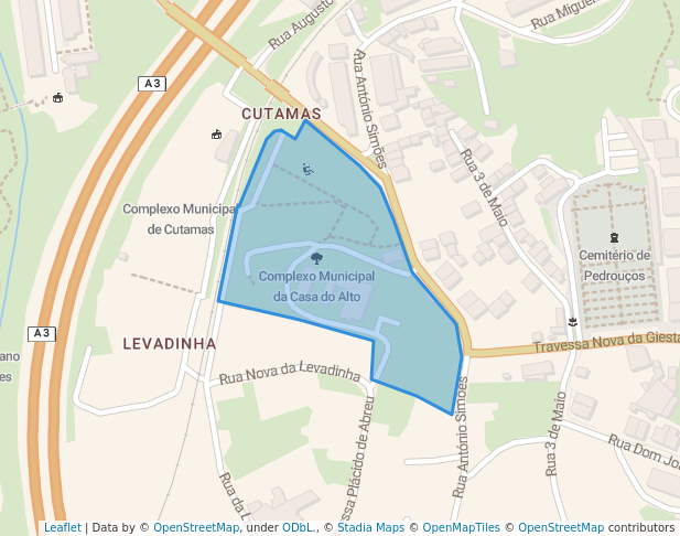 walking in Complexo Municipal da Casa do Alto map in Pedrouços