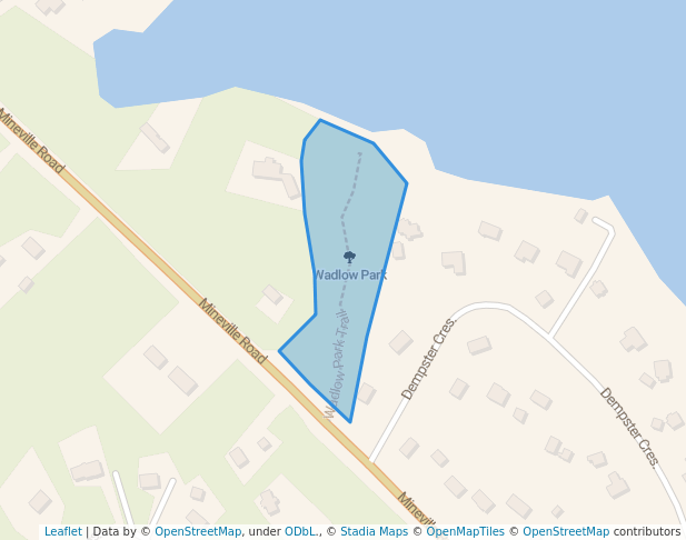 walking in Wadlow Park map in Mineville