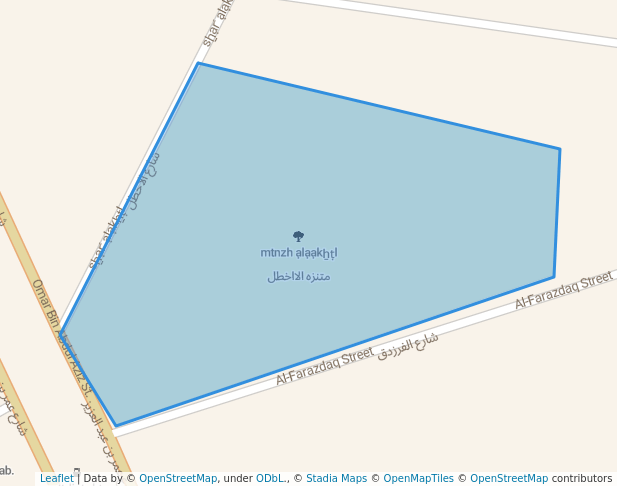 walking in متنزه الااخطل map in Baghdad