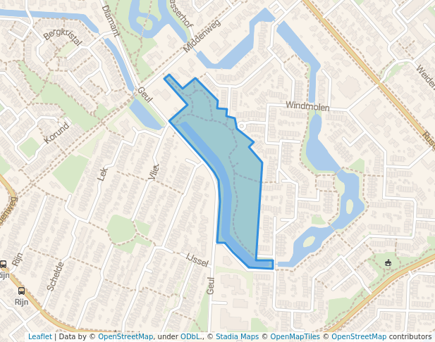 walking in De Groene Wiecken map in Heerhugowaard