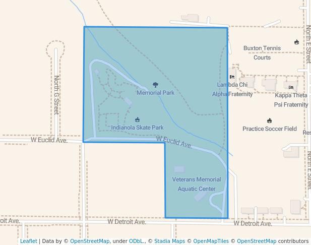 walking in Memorial Park map in Indianola