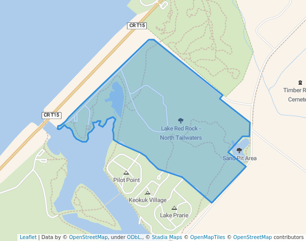 walking in Lake Red Rock - North Tailwaters map in Pella