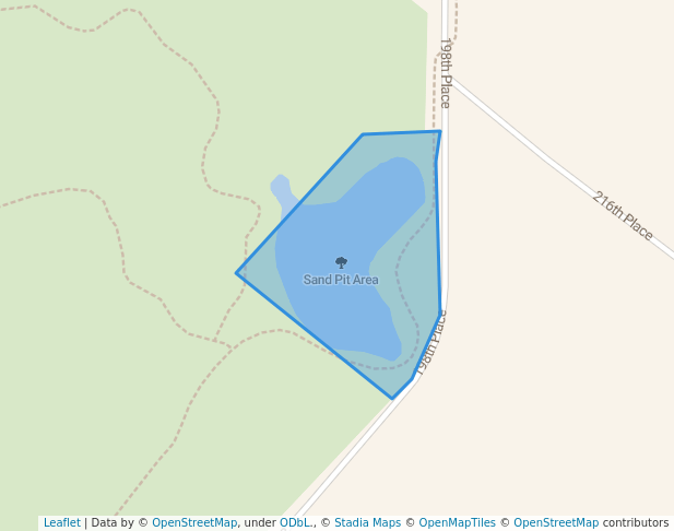 walking in Sand Pit Area map in Pella