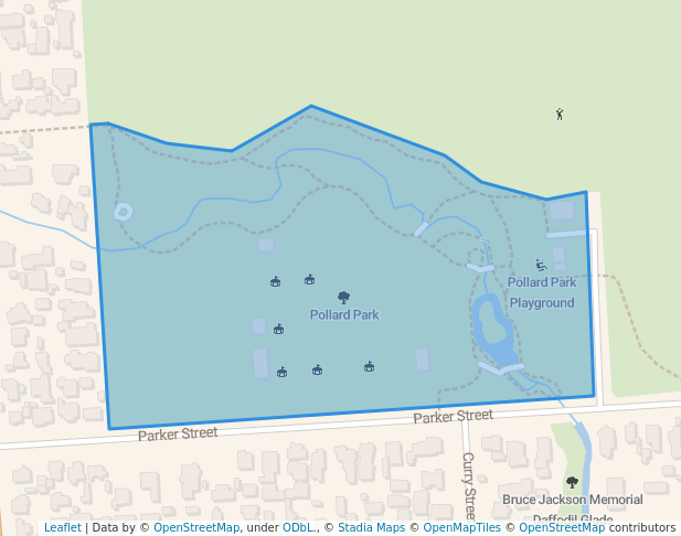 walking in Pollard Park map in Blenheim