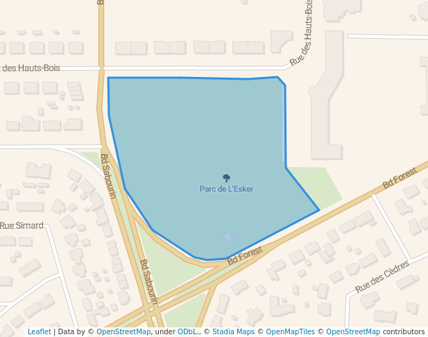 walking in Parc de L'Esker map in Val-d'Or