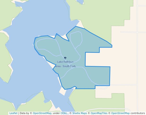walking in Lake Rathbun Area - South Fork map in Mystic