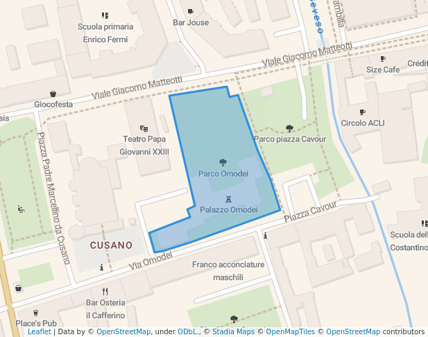 walking in Parco Omodei map in Cusano Milanino